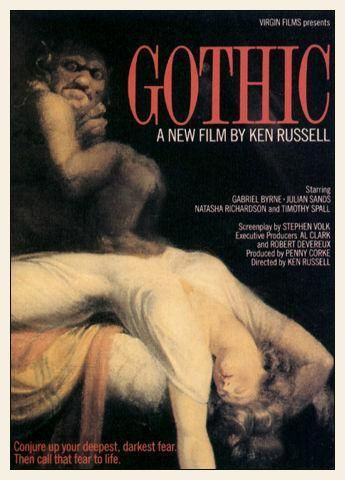 portada de la película que muestra una representación del cuadro La pesadilla sobre fondo negro y título en rojo