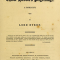 Portada amarilleada de la primera edición de Las peregrinaciones de Childe Harold, publicada por John Murray en 1812.